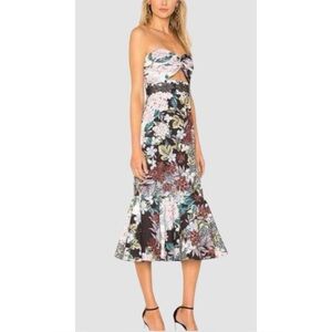 KEEPSAKE | NEW! Lost Dreams Floral Strapless Midi Dress, Size Large